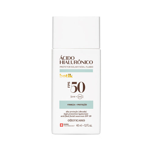 Ácido Hialurónico Protetor Solar Facial FPS 50, 40 ml