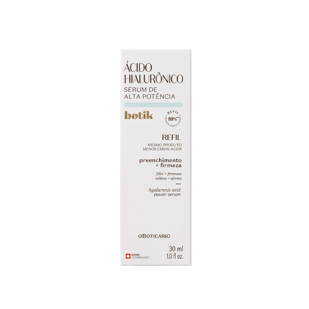 Ácido Hialurónico Sérum de Alta Potência Botik Refil, 30 ml